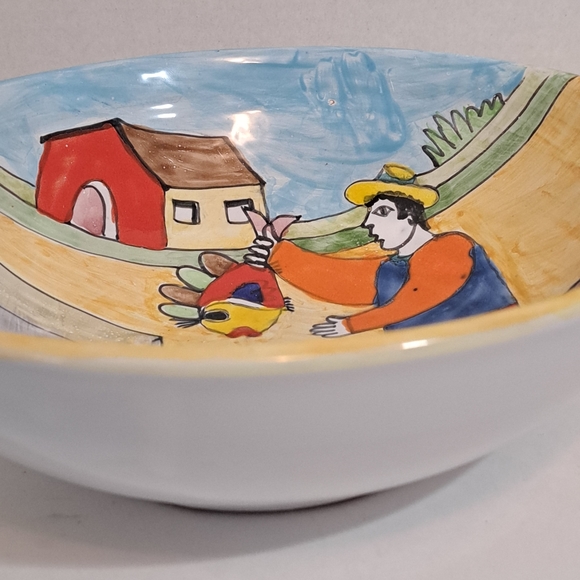 Modern Italian Pottery Plate Nino Parrucca Fisherman - Picture 6 of 6